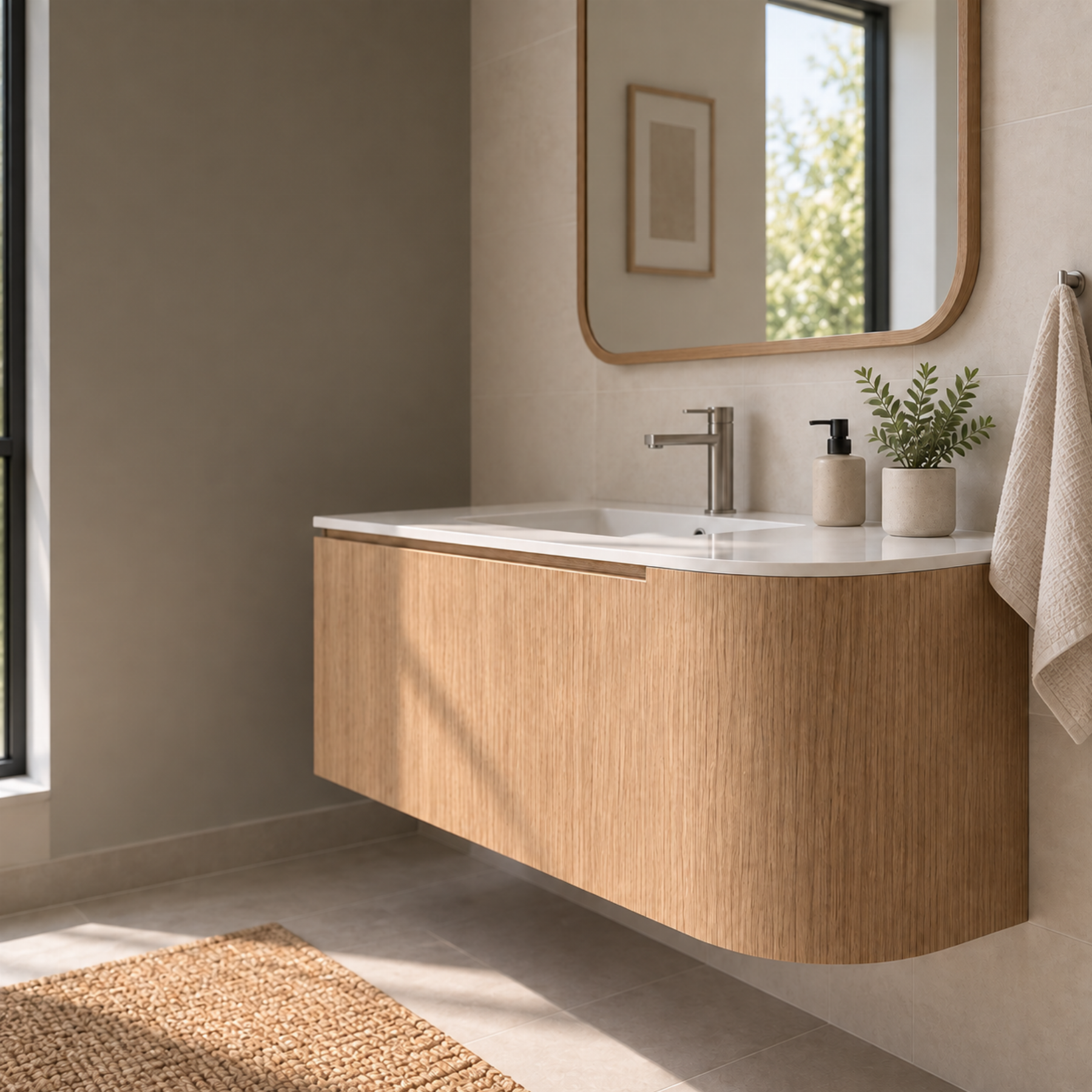 Mueble con chapa de roble flexible de Aragonesa en Solanellas